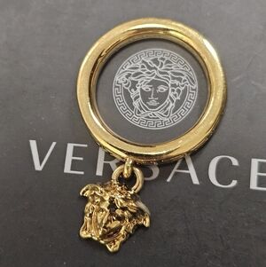 NIB Versace Gold Eternity Keyring Design with Medusa Charm - US Size 6 | Euro 11